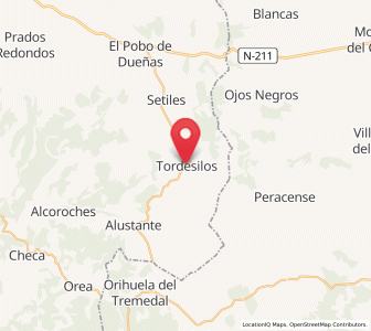 Map of Tordesilos, Castille-La Mancha