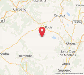 Map of Tordoya, Galicia