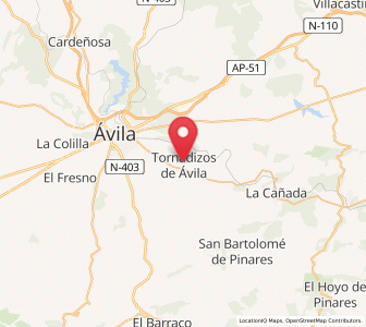 Map of Tornadizos de Ávila, Castille and León