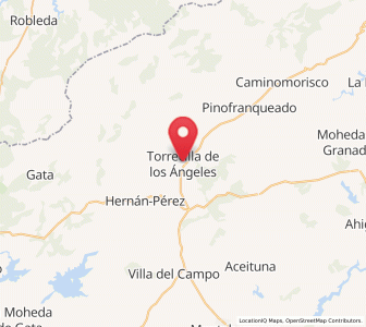 Map of Torrecilla de los Ángeles, Extremadura