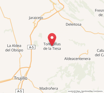 Map of Torrecillas de la Tiesa, Extremadura