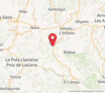 Map of Travesera, Asturias