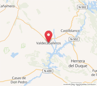 Map of Valdecaballeros, Extremadura