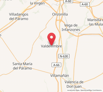 Map of Valdevimbre, Castille and León