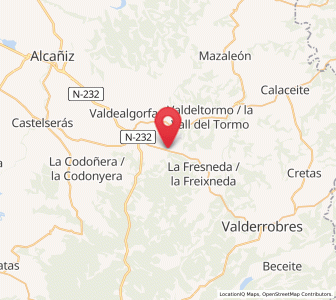 Map of Valjunquera, Aragon
