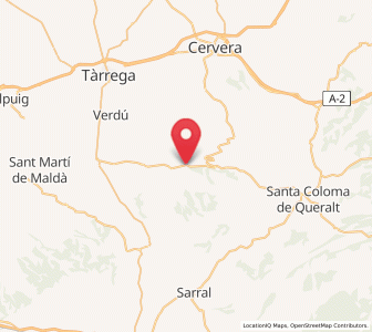 Map of Vallfogona de Riucorb, Catalonia