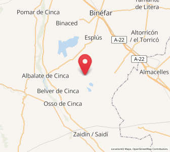 Map of Valonga, Aragon