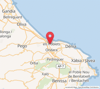 Map of Vergel, Valencia