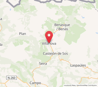 Map of Villanova, Aragon