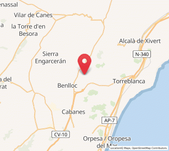 Map of Villanueva de Alcolea, Valencia