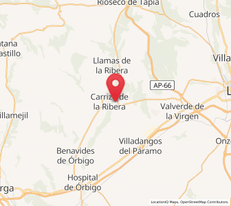 Map of Villanueva de Carrizo, Castille and León