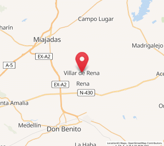Map of Villar de Rena, Extremadura