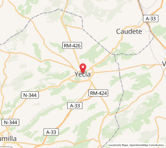 Map of Yecla, Murcia