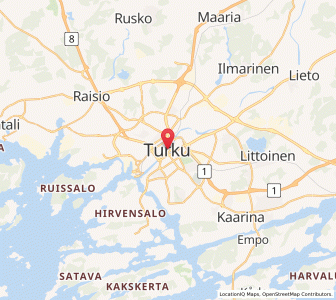 Map of Turku, Southwest Finland