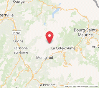 Map of Aime-la-Plagne, Auvergne-Rhône-Alpes