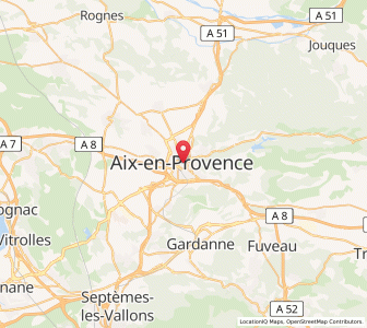 Map of Aix-en-Provence, Provence-Alpes-Côte d'Azur