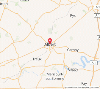 Map of Albert, Hauts-de-France