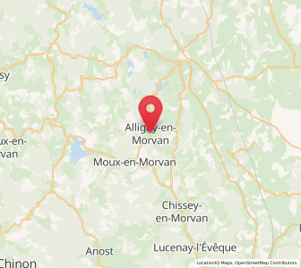 Map of Alligny-en-Morvan, Bourgogne-Franche-Comté