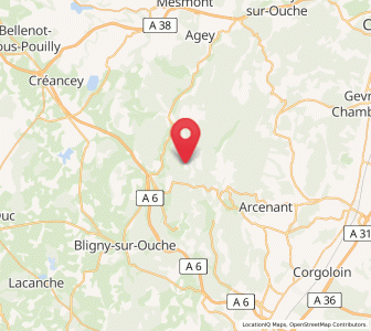Map of Antheuil, Bourgogne-Franche-Comté