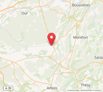 Map of Arc-et-Senans, Bourgogne-Franche-Comté