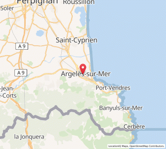 Map of Argeles-sur-Mer, Occitanie
