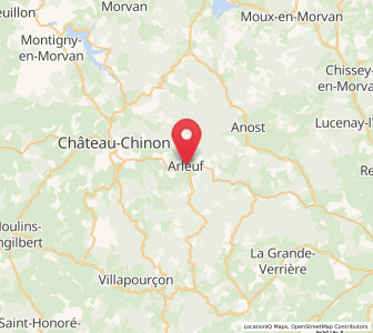 Map of Arleuf, Bourgogne-Franche-Comté
