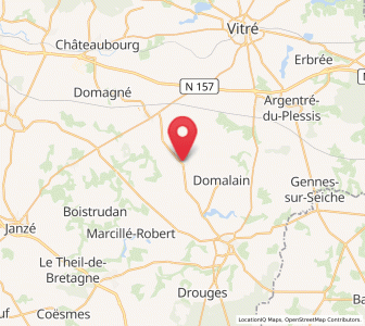 Map of Bais, Brittany