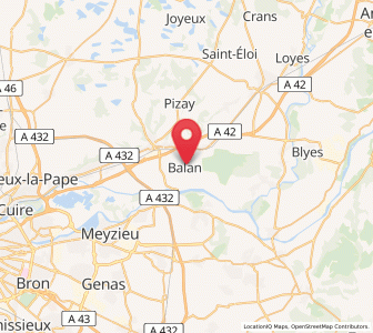 Map of Balan, Auvergne-Rhône-Alpes