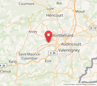 Map of Bavans, Bourgogne-Franche-Comté