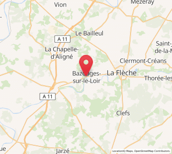 Map of Bazouges Cré sur Loir, Pays de la Loire