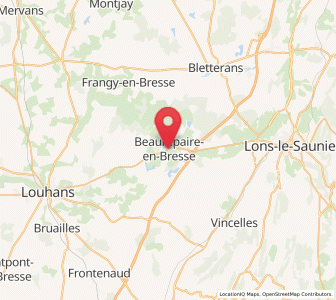 Map of Beaurepaire-en-Bresse, Bourgogne-Franche-Comté