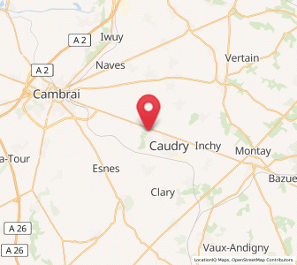 Map of Beauvois-en-Cambrésis, Hauts-de-France