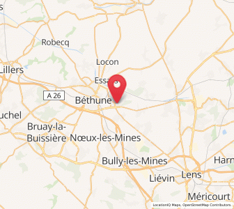 Map of Beuvry, Hauts-de-France