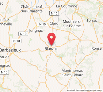 Map of Blanzac-Porcheresse, Nouvelle-Aquitaine