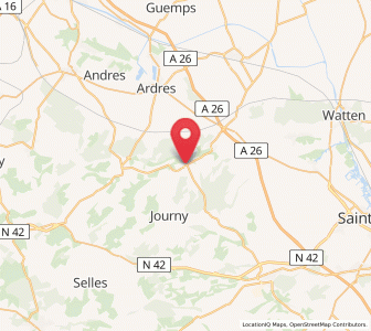 Map of Bonningues-lès-Ardres, Hauts-de-France