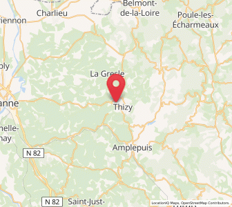 Map of Bourg-de-Thizy, Auvergne-Rhône-Alpes