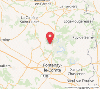 Map of Bourneau, Pays de la Loire