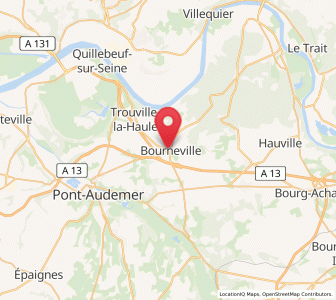Map of Bourneville, Normandy