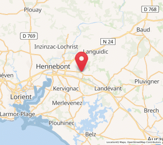 Map of Brandérion, Brittany