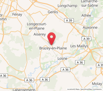 Map of Brazey-en-Plaine, Bourgogne-Franche-Comté