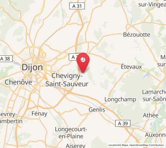 Map of Bressey-sur-Tille, Bourgogne-Franche-Comté