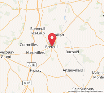 Map of Breteuil, Hauts-de-France