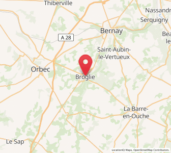 Map of Broglie, Normandy