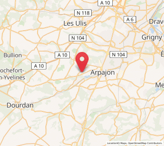 Map of Bruyères-le-Châtel, Île-de-France