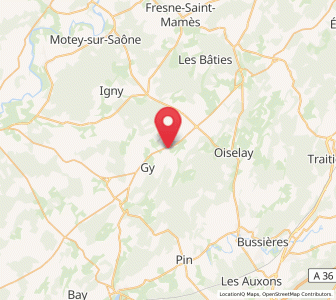 Map of Bucey-lès-Gy, Bourgogne-Franche-Comté