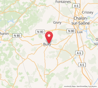 Map of Buxy, Bourgogne-Franche-Comté