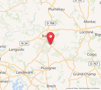 Map of Camors, Brittany