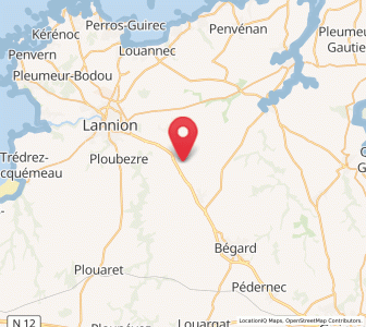 Map of Caouënnec-Lanvézéac, Brittany
