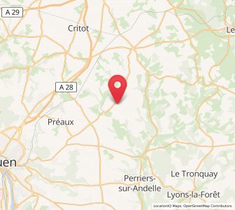 Map of Catenay, Normandy