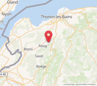 Map of Cervens, Auvergne-Rhône-Alpes